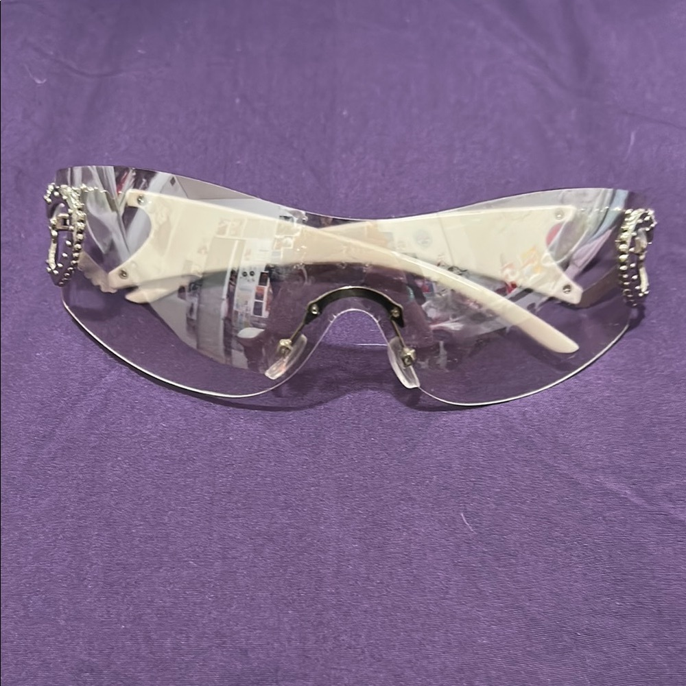 y2k Mcbling Sunglasses with White Sides